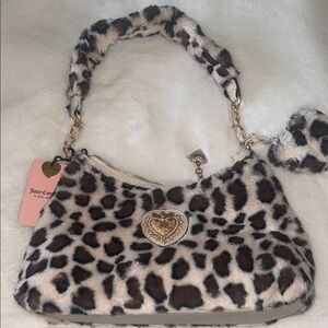 Juicy Couture Furry Leopard Print Tote Bag